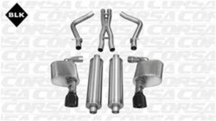 Corsa Sport Exhaust Black Tips 11-14 Charger, Chrysler 300 6.4L